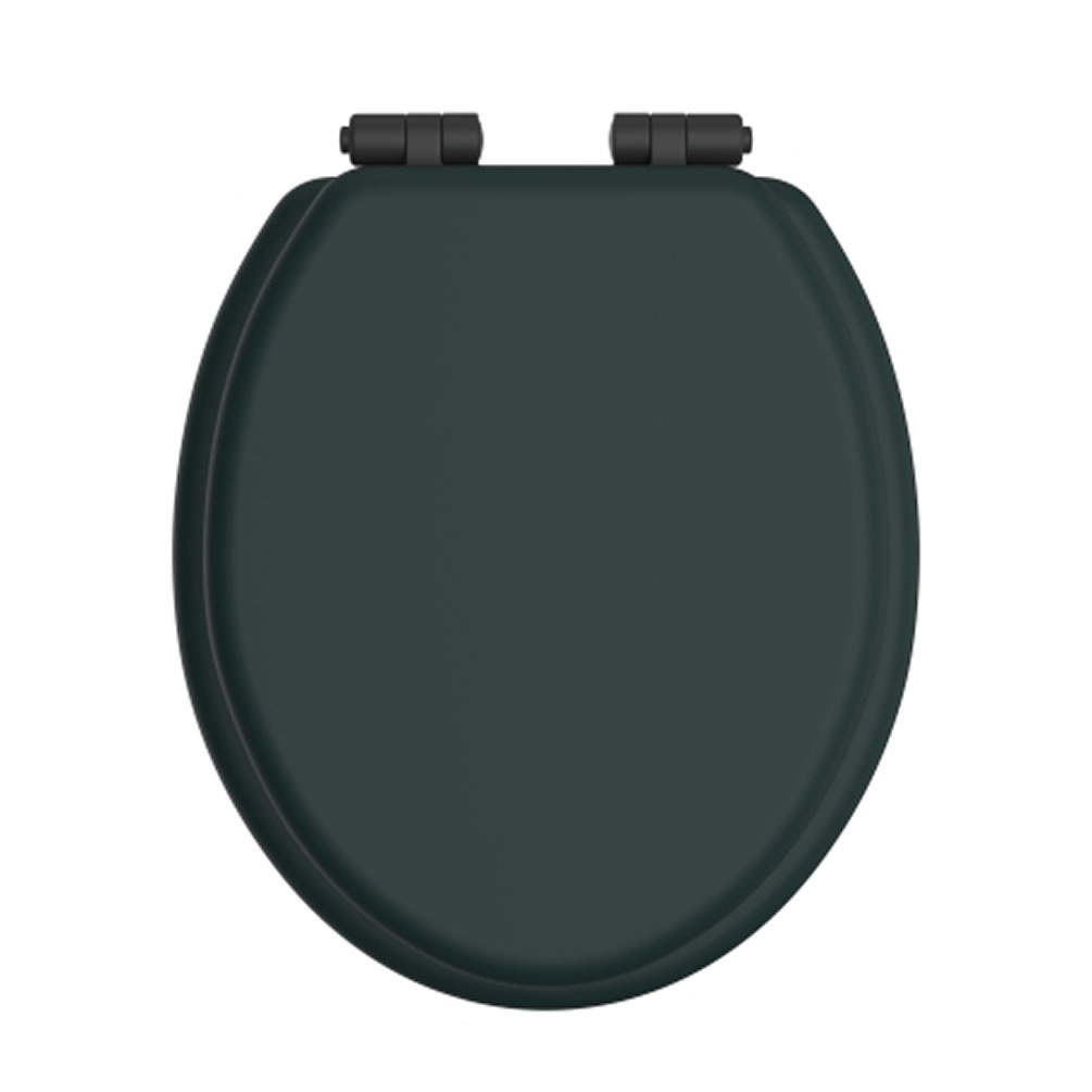 Heritage Classic Green Soft Close WC Seat With Matt Black Hinges